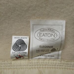 Vintage Eaton Woolmark Pure Virgin Wool Twin Blanket